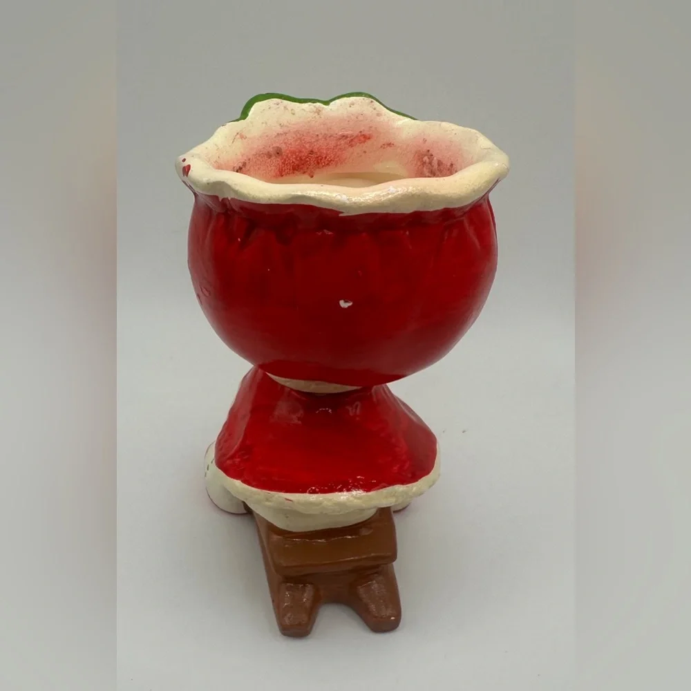 Vintage Lefton Girl on Winter‎ Sled Votive Candle Holder #7047, Japan, Holiday